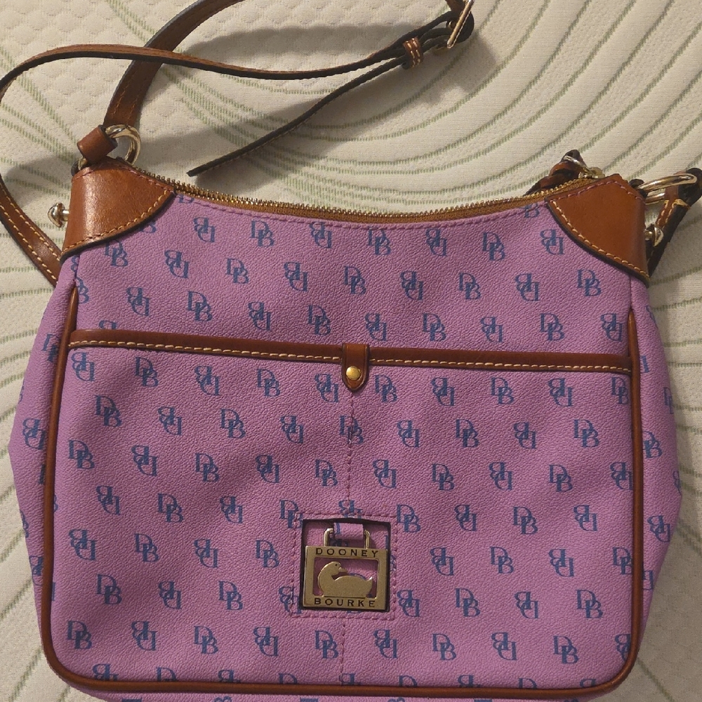 Dooney & Bourke Purple Shoulder Bag with Elegant Gold Hardware